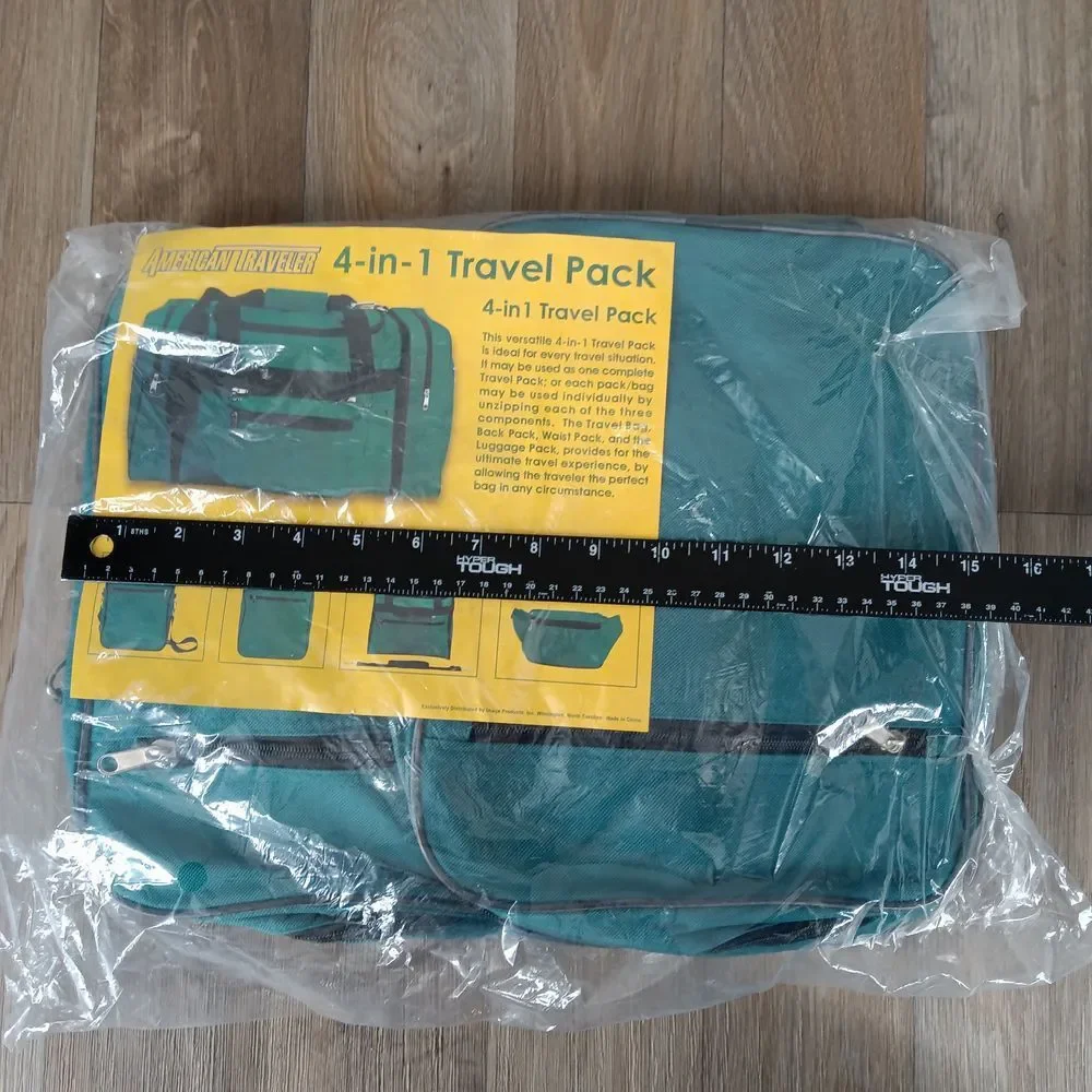 American Traveler 4 in 1 Travel Pack Green Travel Bag Backpack Luggage Waist Bag